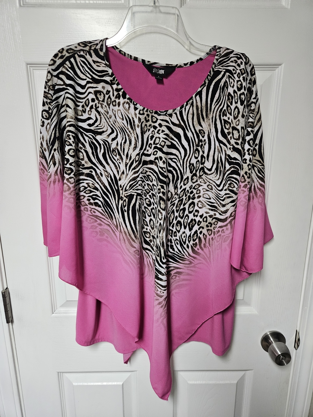 Investments Pink Ombre Animal Print Layered Tunic
